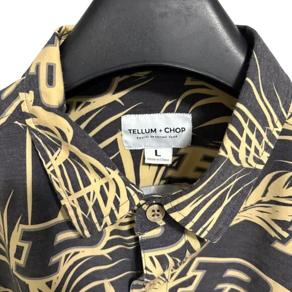 Purdue Boilermakers Button Up Aloha Shirt Size Large Tellum + Chop - Picture 5 of 6